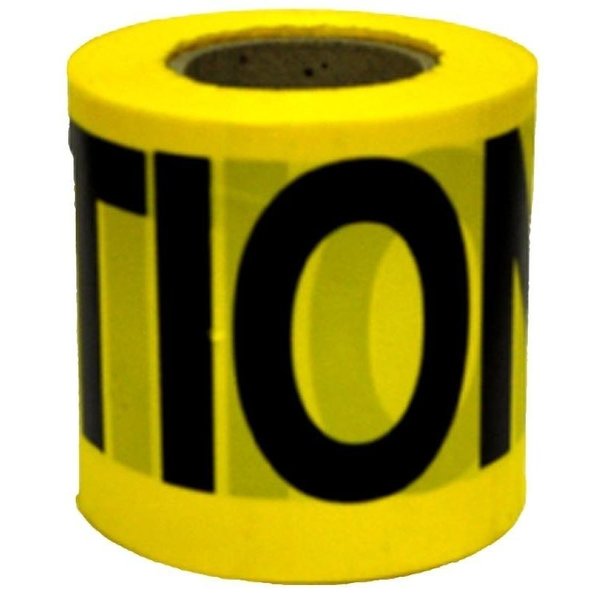 C.H. Hanson Barricade Safety Tape, 300 ft L, 3 in W, Yellow, Polyethylene 16100